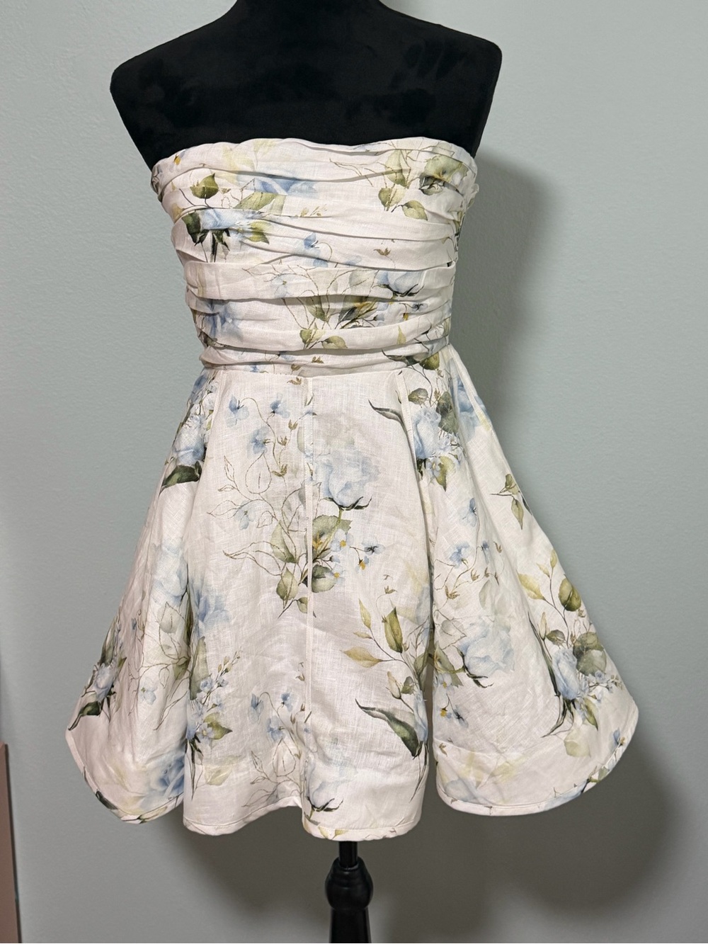 NWT CHIC LE FRIQUE 100% Linen Strapless Corset Mini Dress - Small